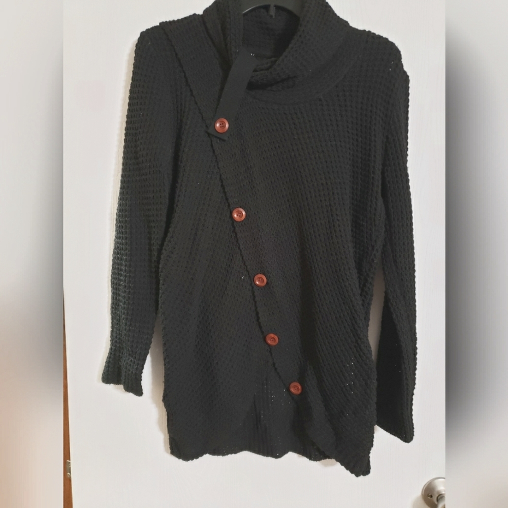 Black Knit Wrap Sweater NWOT